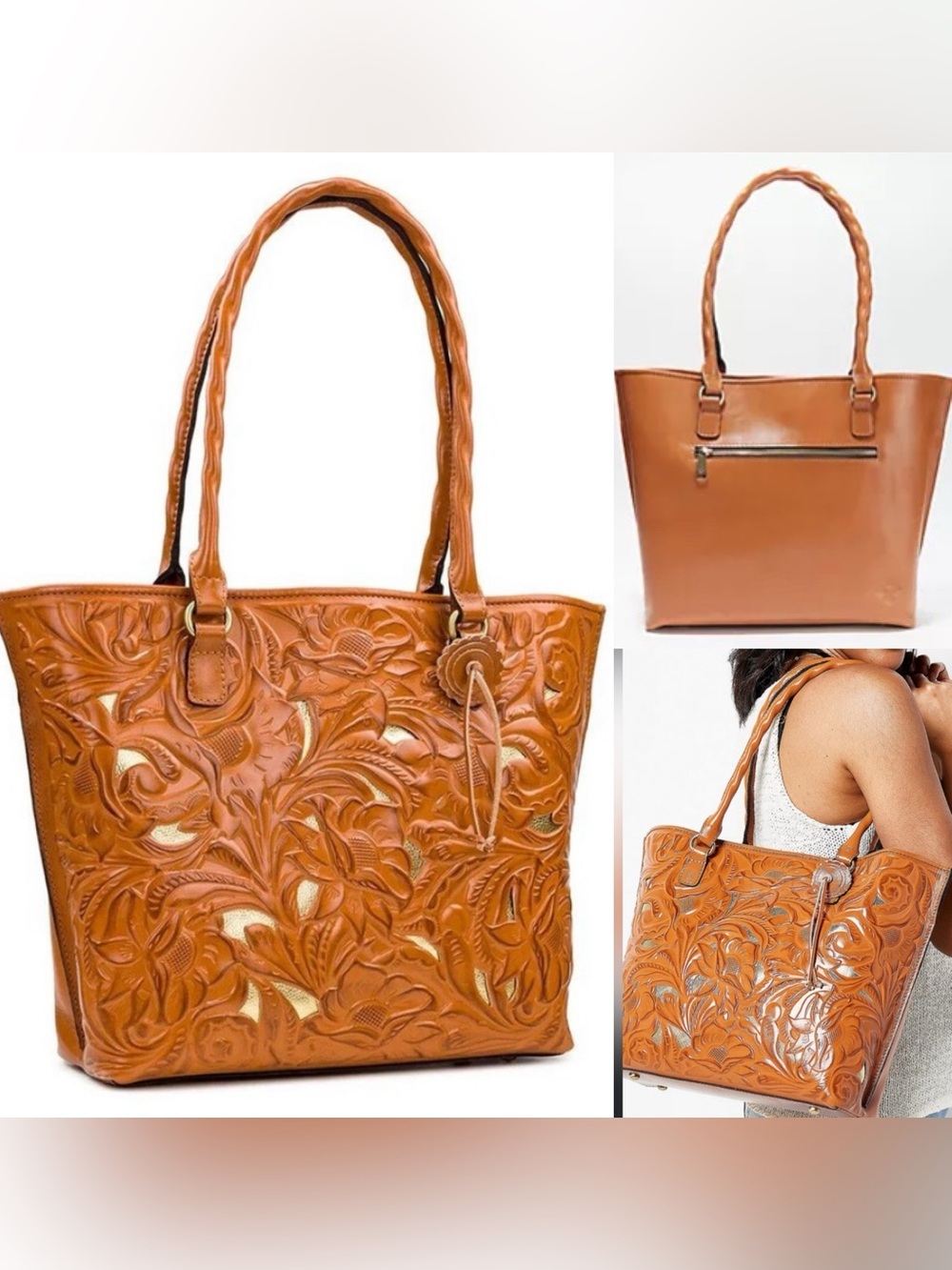 Patricia Nash Leather Cutout Adeline Tote Bag Purse NWT and dust bag